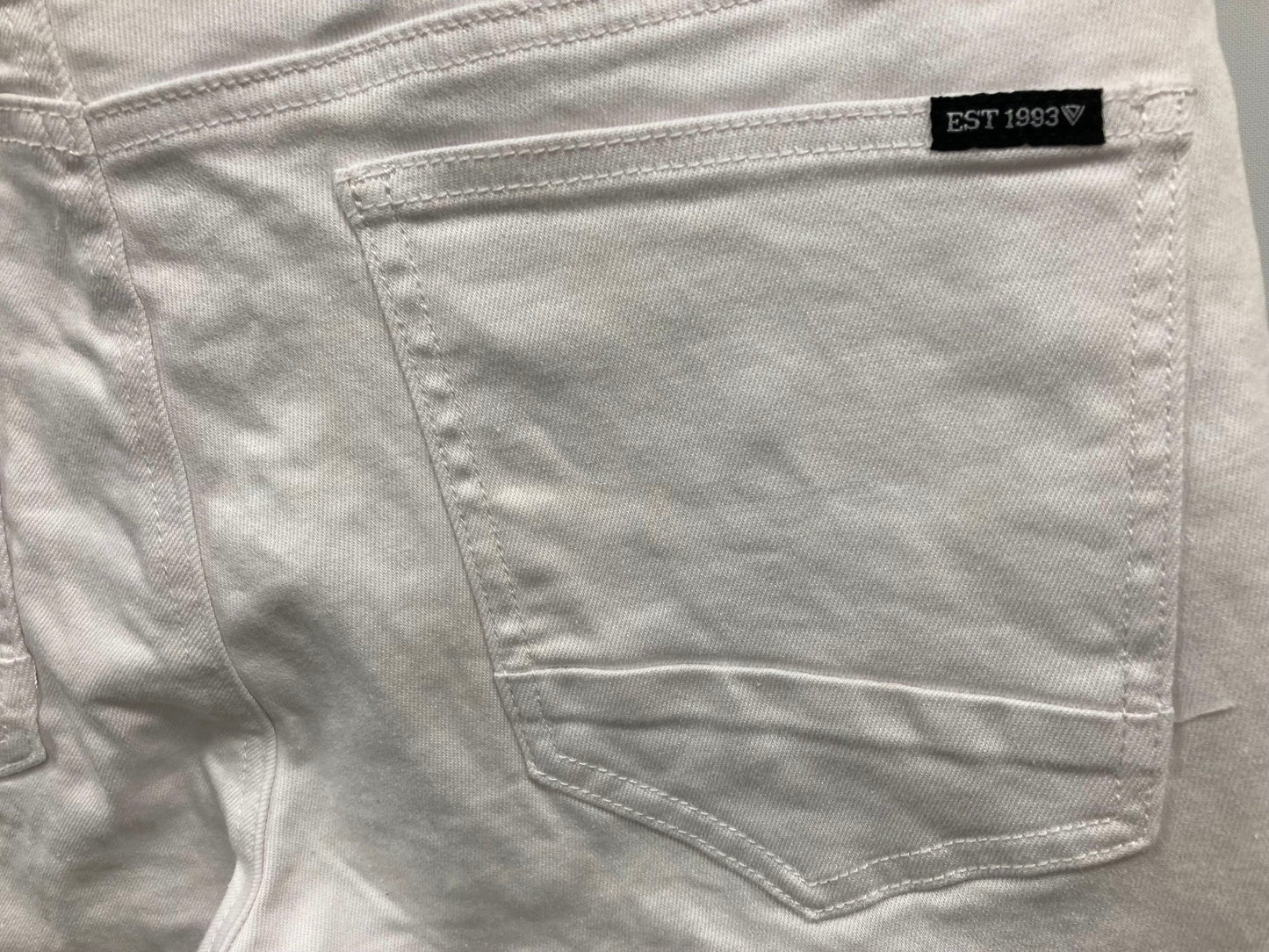 Jay Jays Slim Stretchy Rips Cotton Zip Up Shorts White Mens Sz 30 NEW