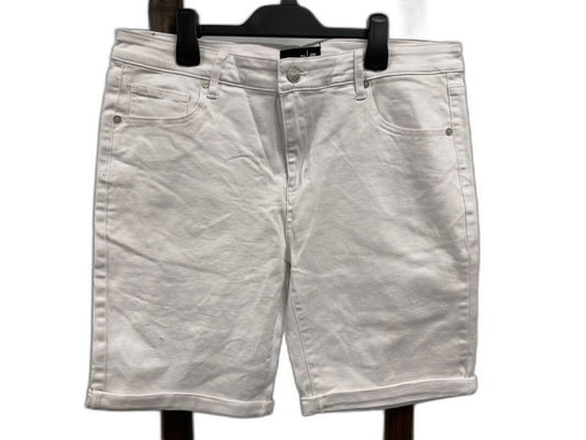 Jay Jays Slim Stretchy W/Cuff Cotton Zip Up Shorts White Mens Sz 38 NEW