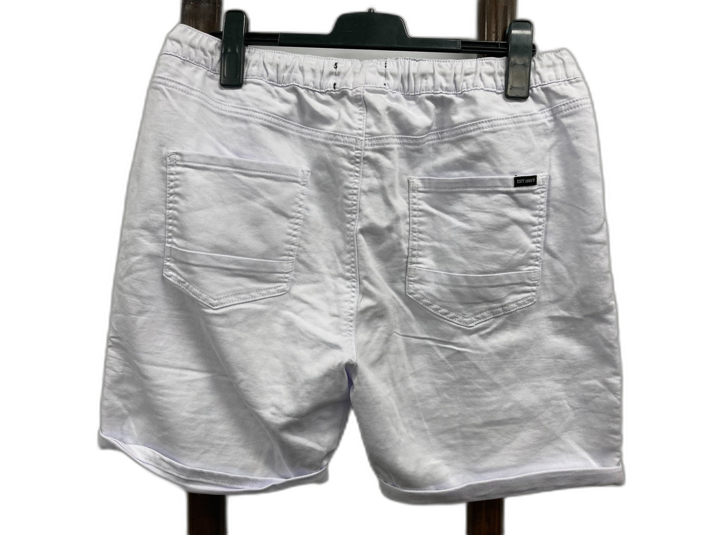 Jay Jays Pintuck Stretchy Cuff & Drawstring Shorts White Mens Sz 38 NEW