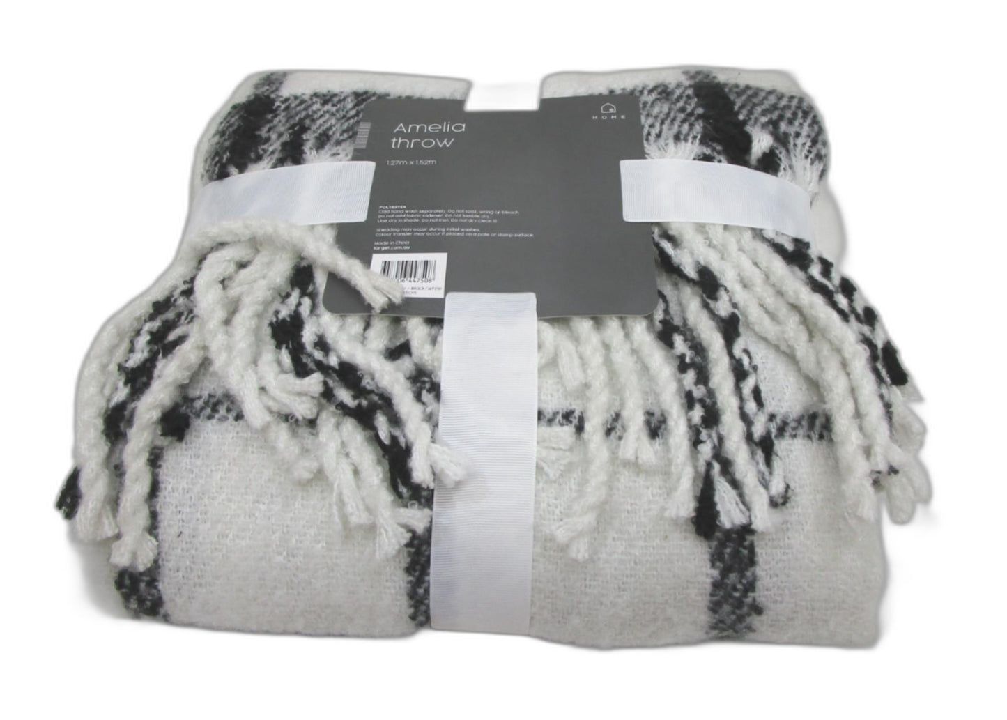 Target Home Soft Amelia Throw Blanket White & Black 127Cmx152Cm NEW