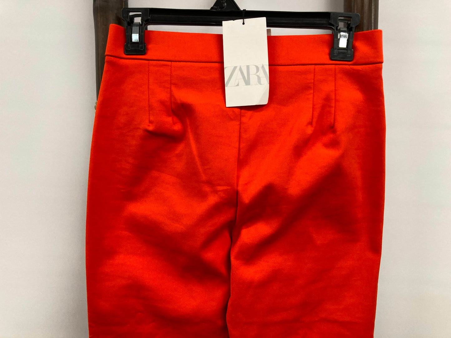 Zara High Waisted, Straight Leg Culottes Zip Tangerine Ladies Sz M NEW