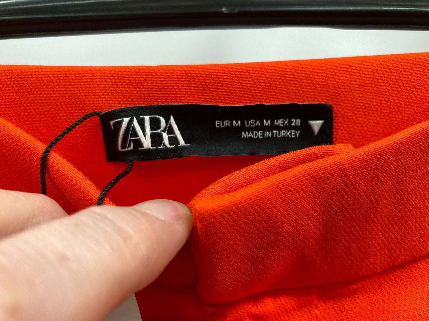 Zara High Waisted, Straight Leg Culottes Zip Tangerine Ladies Sz M NEW