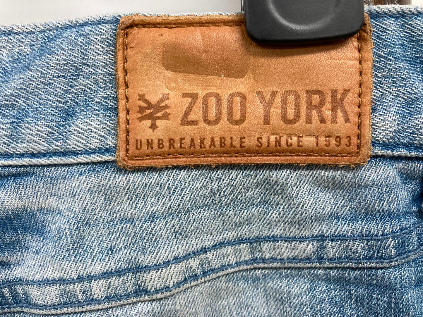 Ex Display Zoo York Brooklyn Denim Ripped Blue Shorts Freyed Mens Sz 32