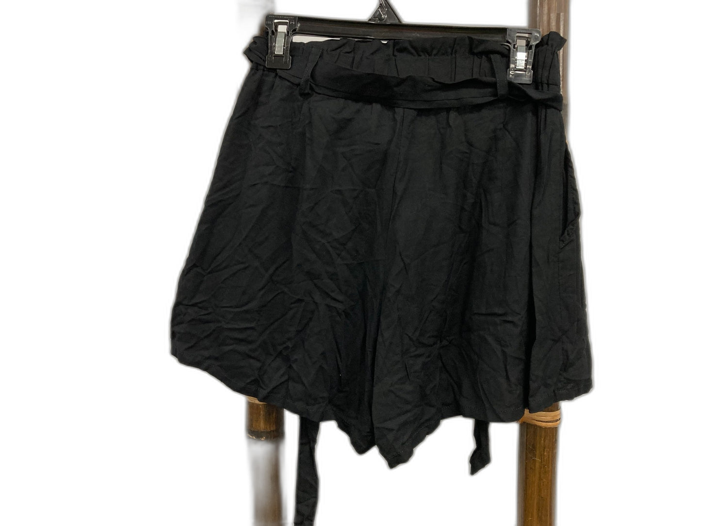 Go Girl Dress Shorts W/ Tie Zip, Side Pockets Black Ladies Sz M/L NEW