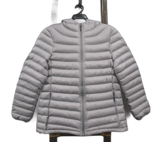 Target Active Hooded Packable Puffer Jacket Grey Ladies Size10 NEW