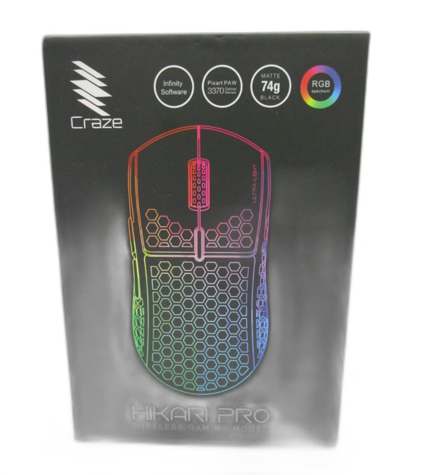 Craze Infinity Hikari Pro Ultra-Lightweight Wireless Gaming Mouse NEW