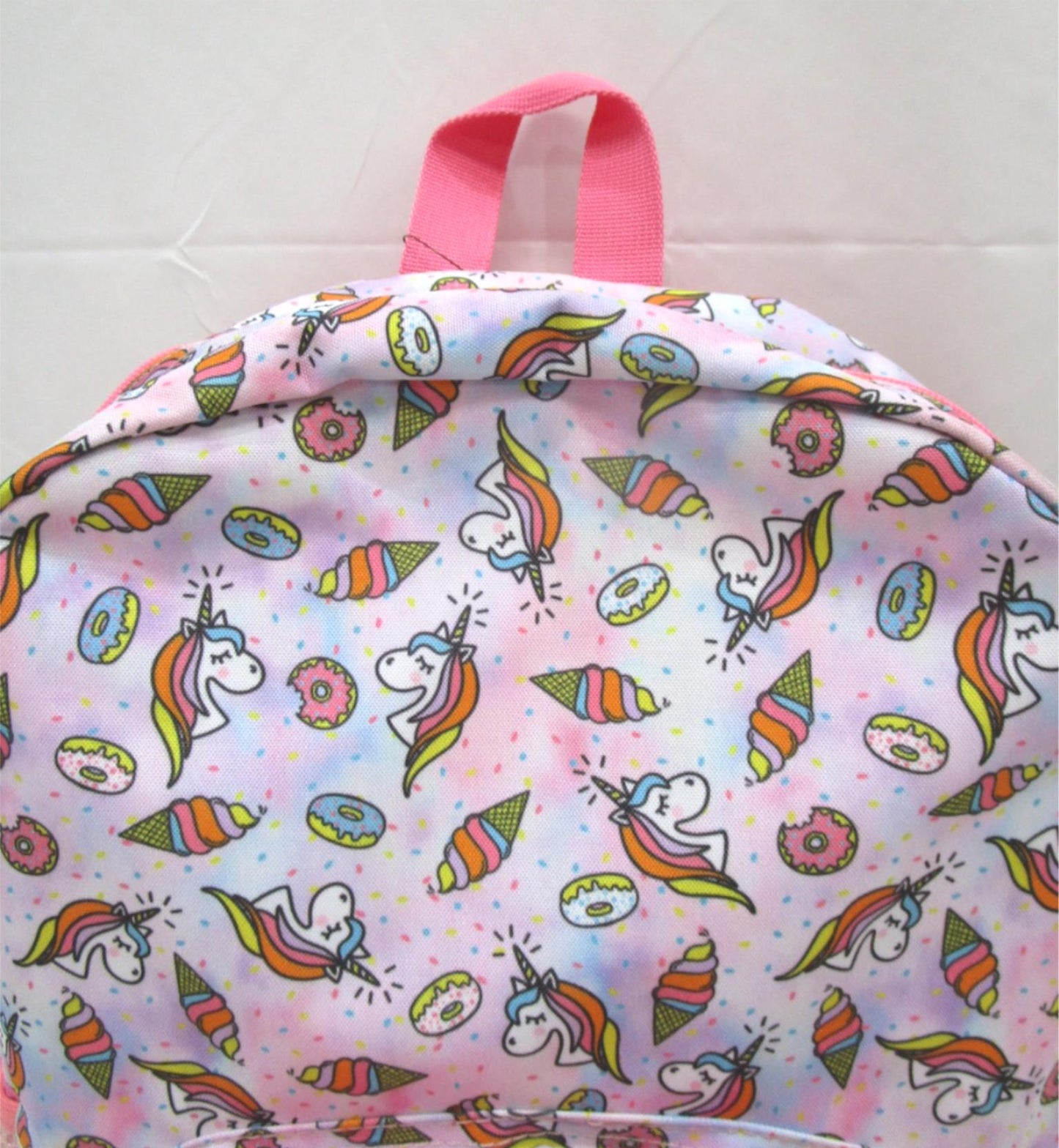 Unicorn Printed 1 Compartment 2 Side Mesh & 1 Front Pocket Backpack NEW