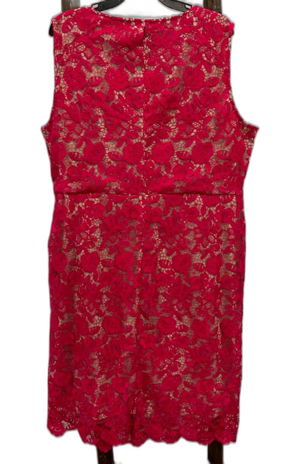 Sara Lace Overlay W/ Lining Sleeveless Raspberry Dress Ladies Sz 24 NEW