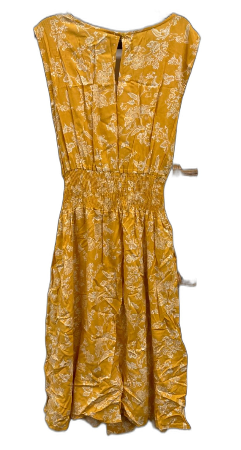 Katies Golden Floral Dress Sleeveless Waist Shift Mustard Ladies Sz 20 NEW