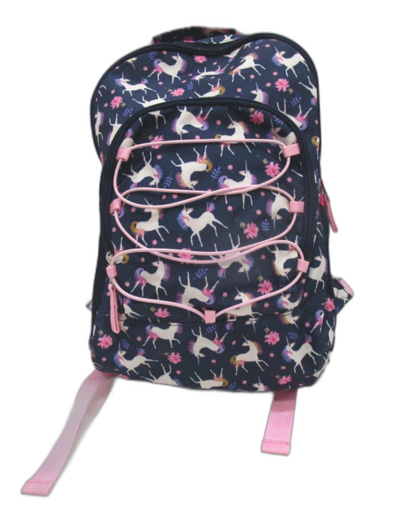 Unicorn Printed One Compartment/ 2 Side Mesh & Front Pocket Backpack NEW