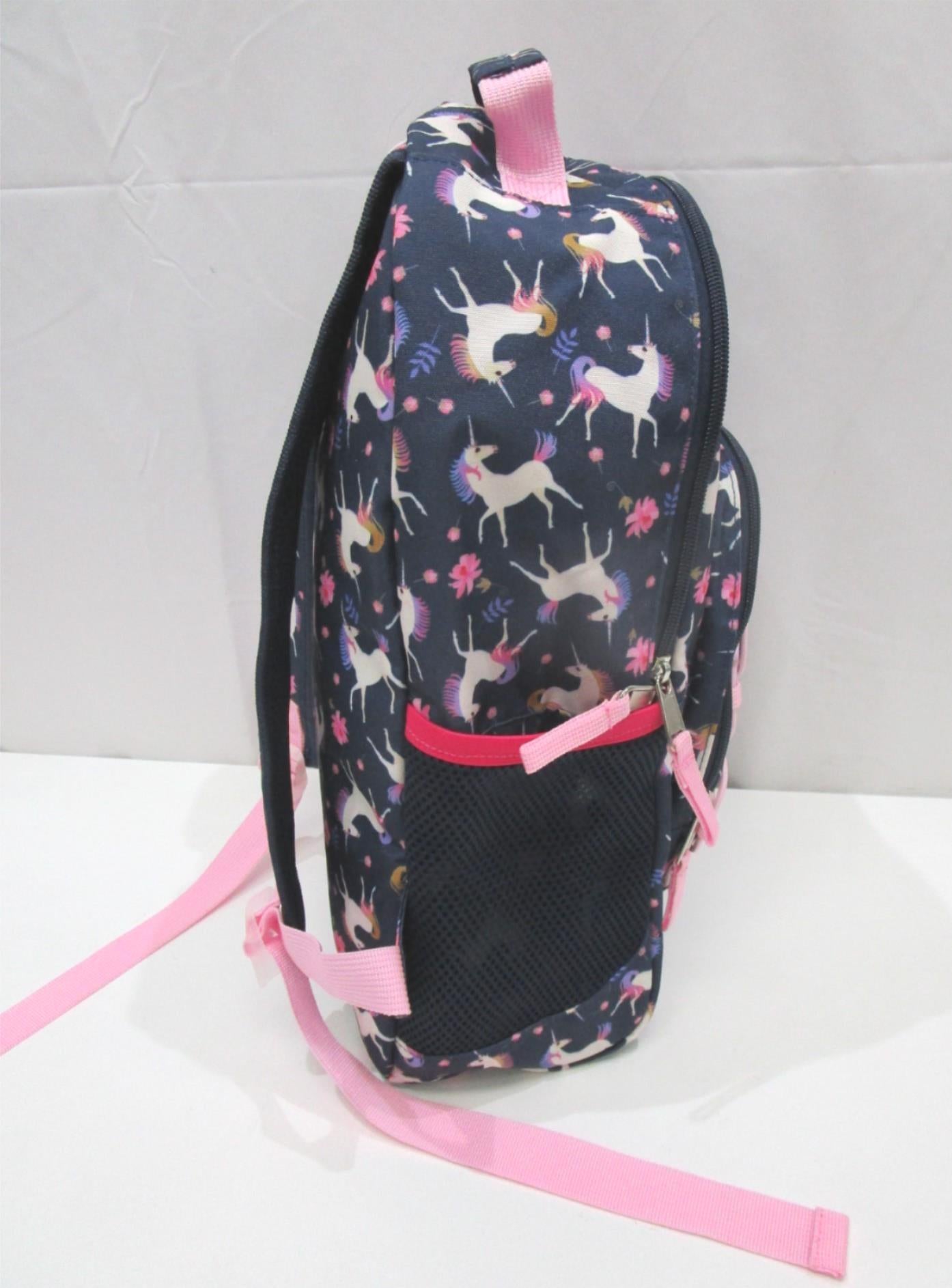 Unicorn Printed One Compartment/ 2 Side Mesh & Front Pocket Backpack NEW