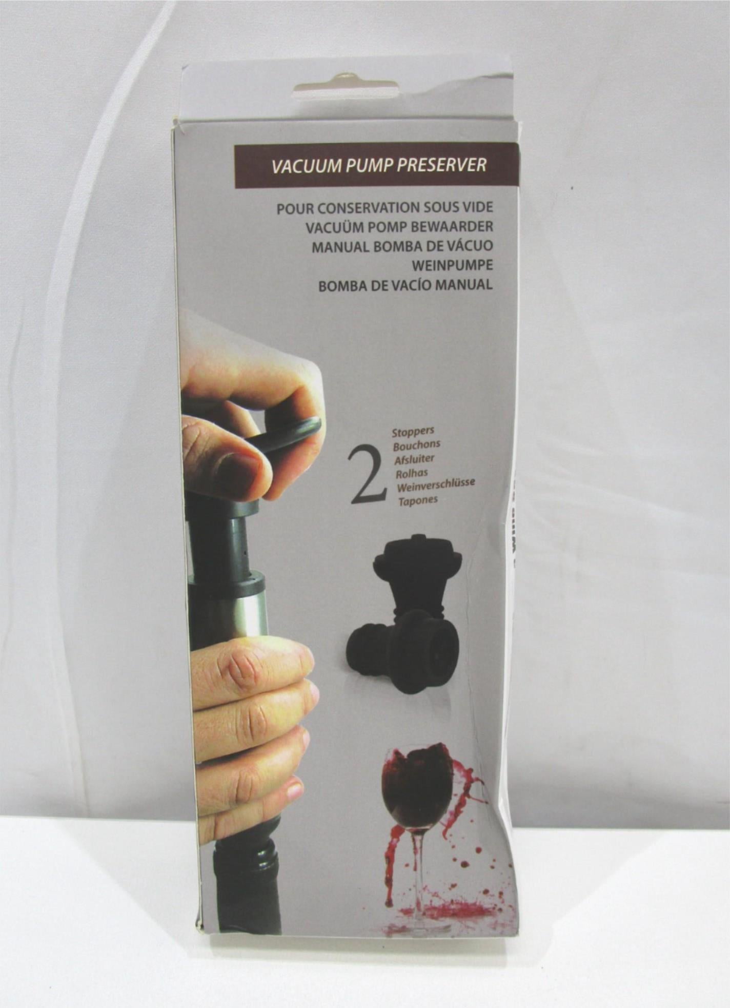 Vacuum Wine Saver Preserver With 4 Vacuum Stoppers Set NEW