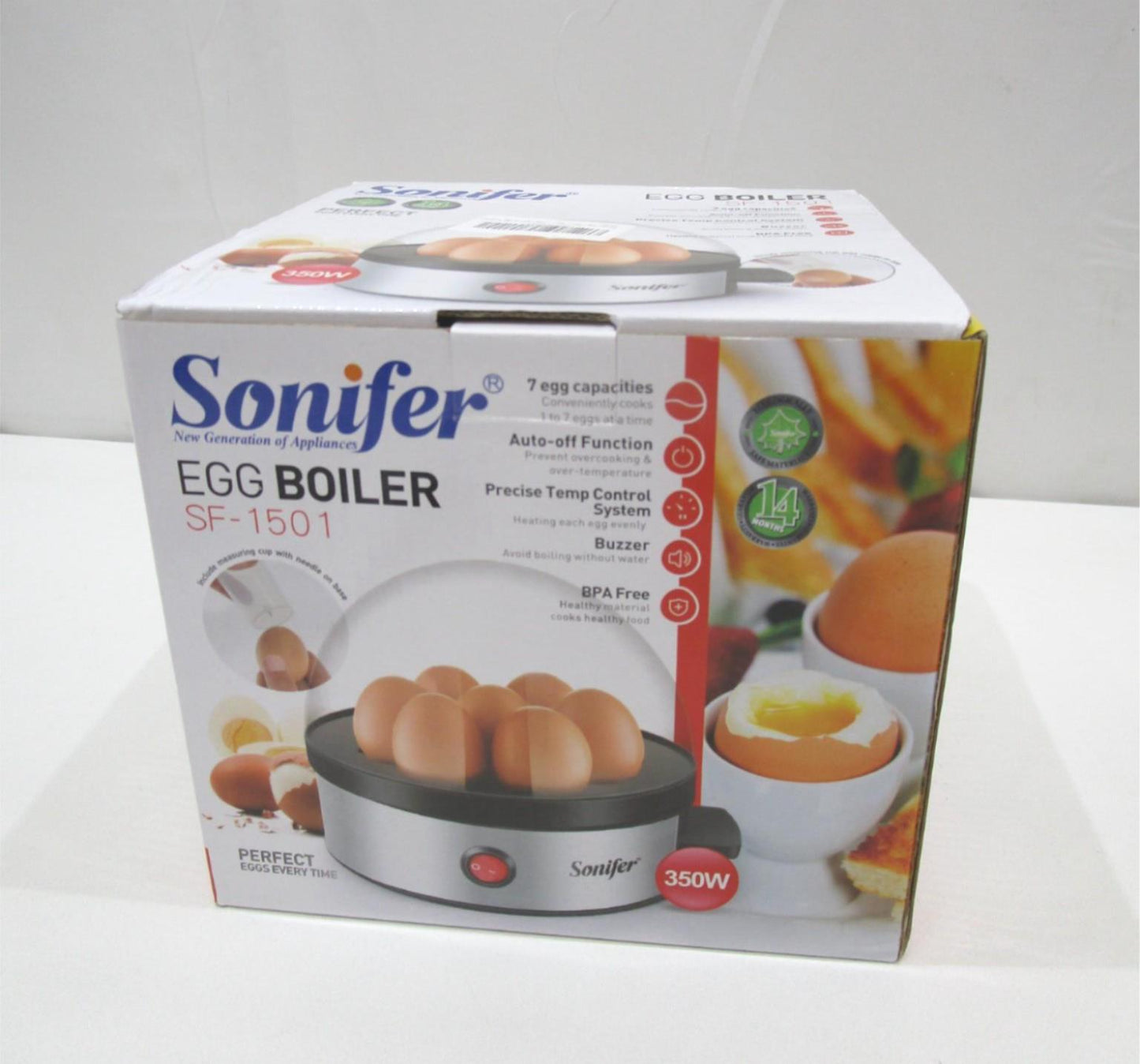 Sonifer Conveniently Cooks 7 Eggs Capacity Electric Steamer Cooker NEW