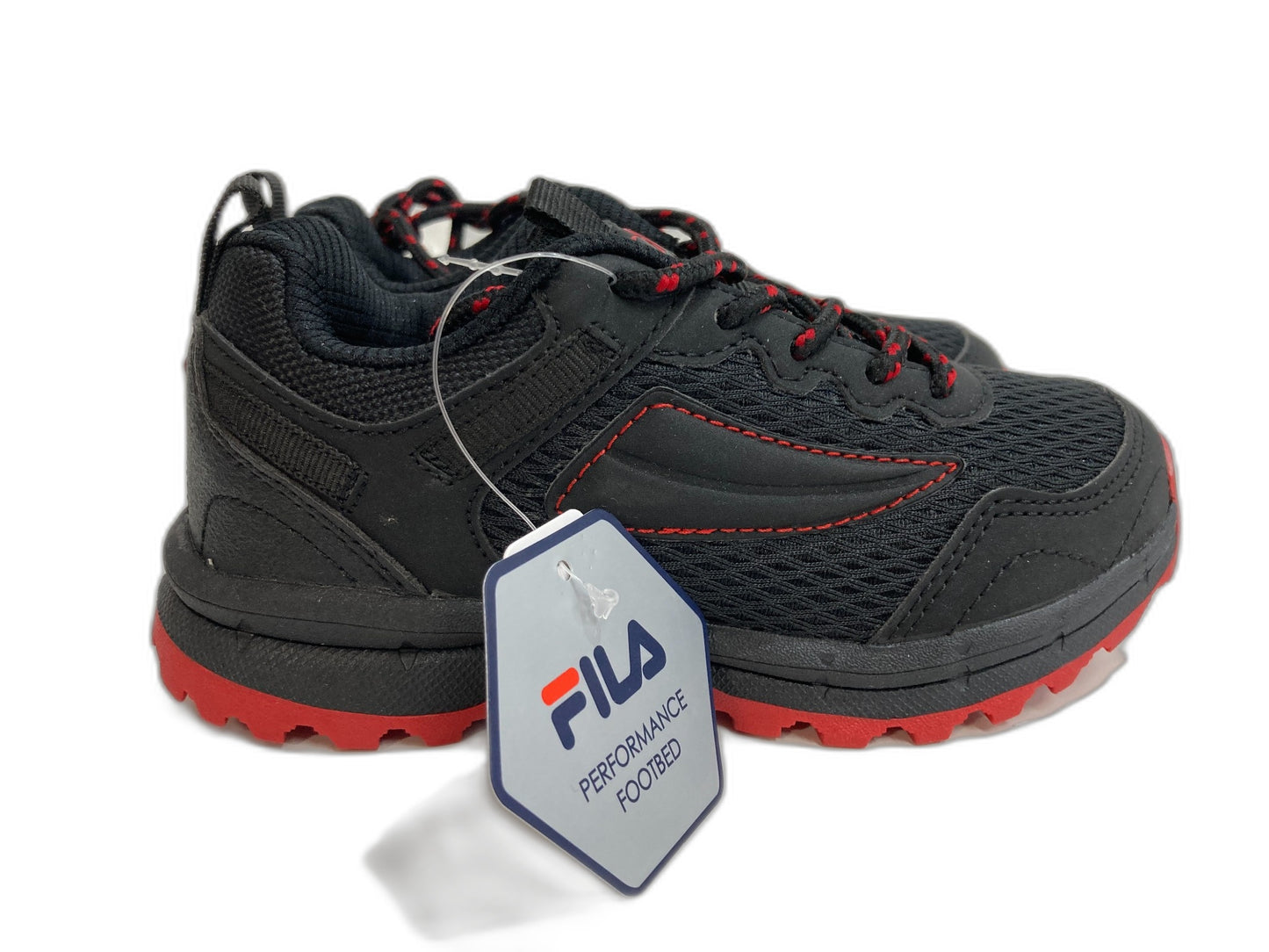 Brand NEW Fila Trento Kids Trainers Runners Black/Samba Kids Size 12