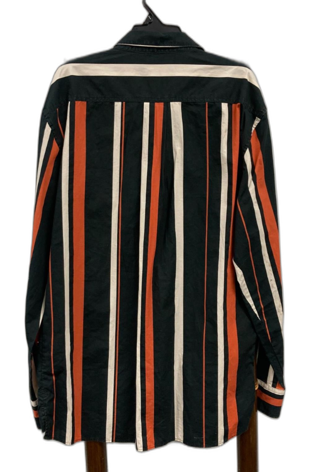 Zanerobe 301 Vertical Striped L/S Shirt Orange/Black Mens Sz M *Dirt NEW