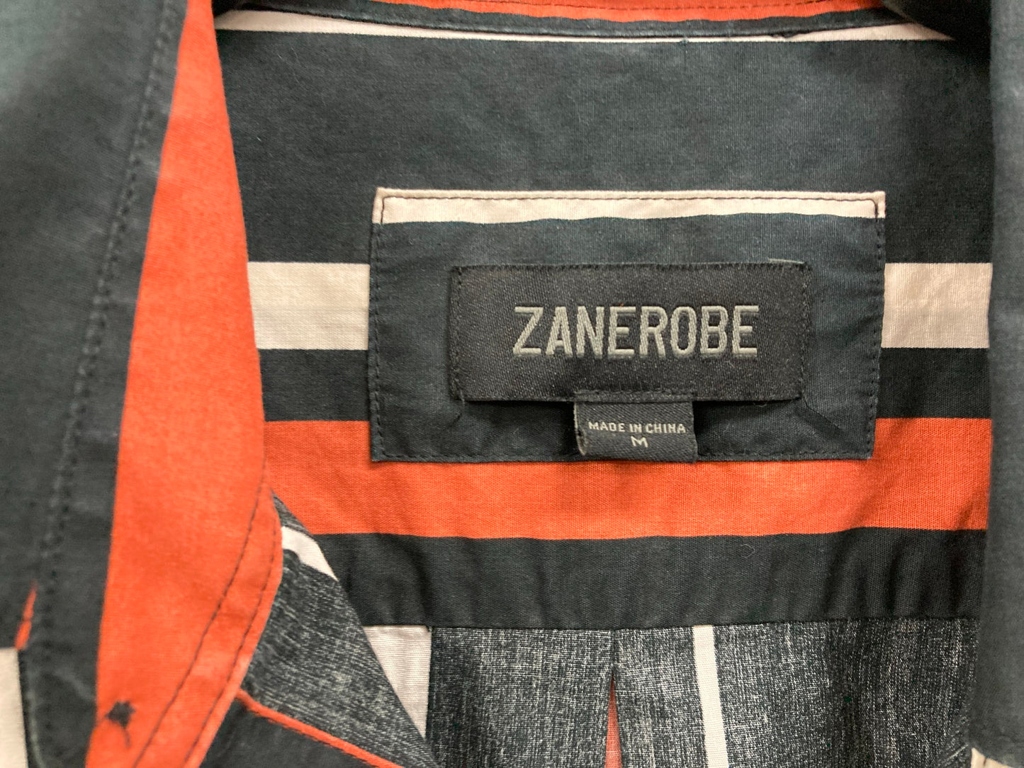 Zanerobe 301 Vertical Striped L/S Shirt Orange/Black Mens Sz M *Dirt NEW