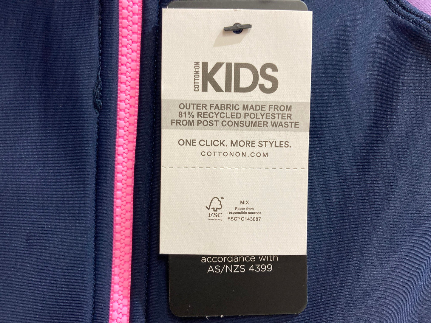 Cotton On Kids Long Sleeve 1 Piece Full Bather Navy Kids Sz 15-16 NEW