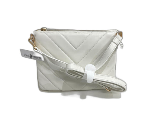 Target White Faux Leather Cross Body Shoulder Bag W/ Gold Accents NEW