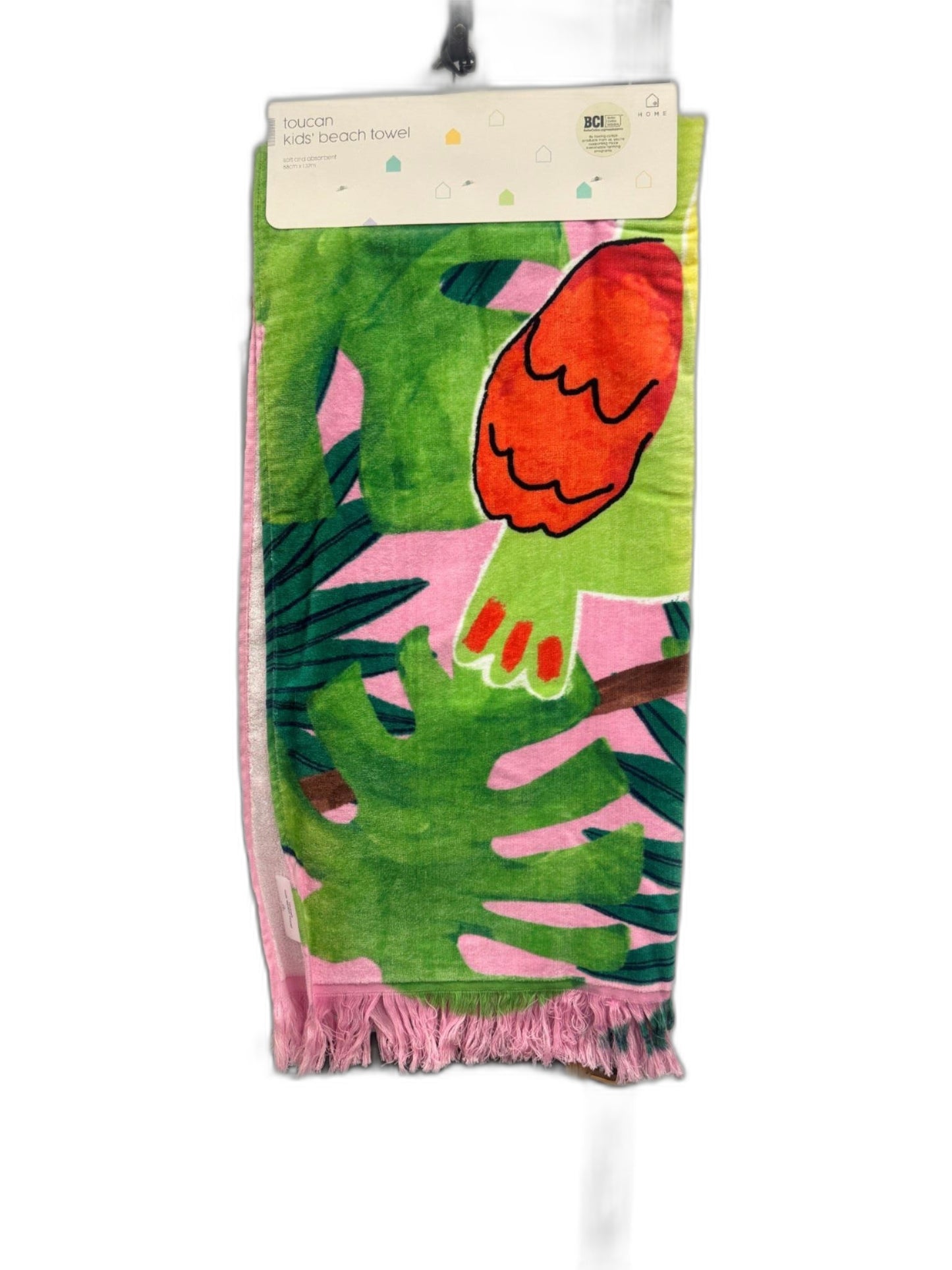 Target Kids Toucan Coloured Fringed Beach Towel 68Cm X 137Cm NEW