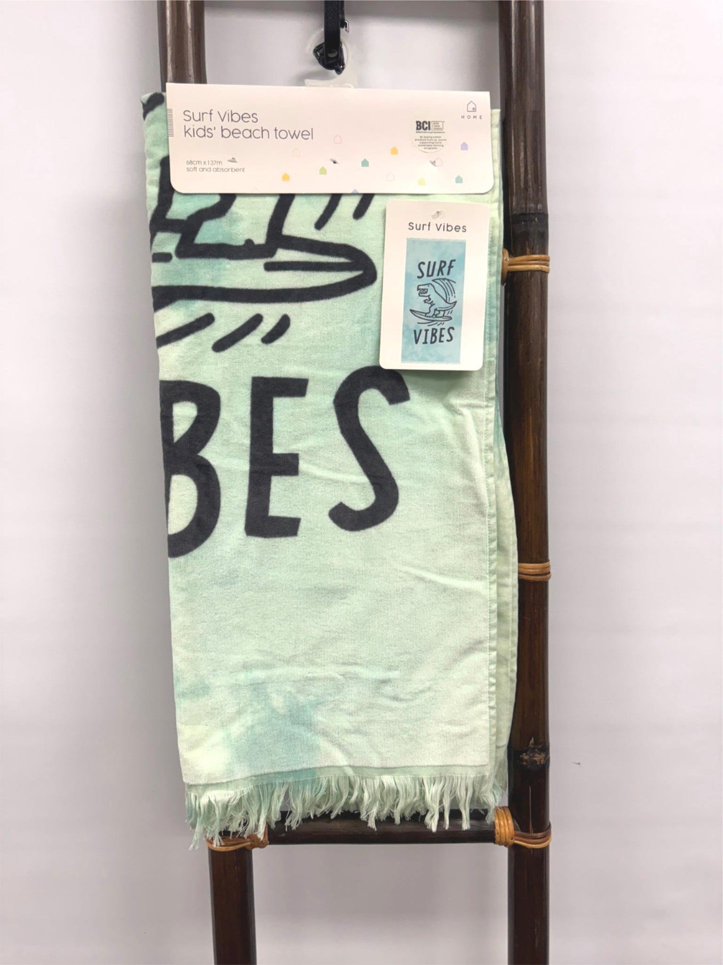 Target Kids Cotton Surf Vibes Fringed Beach Towel 68Cm X 137Cm NEW