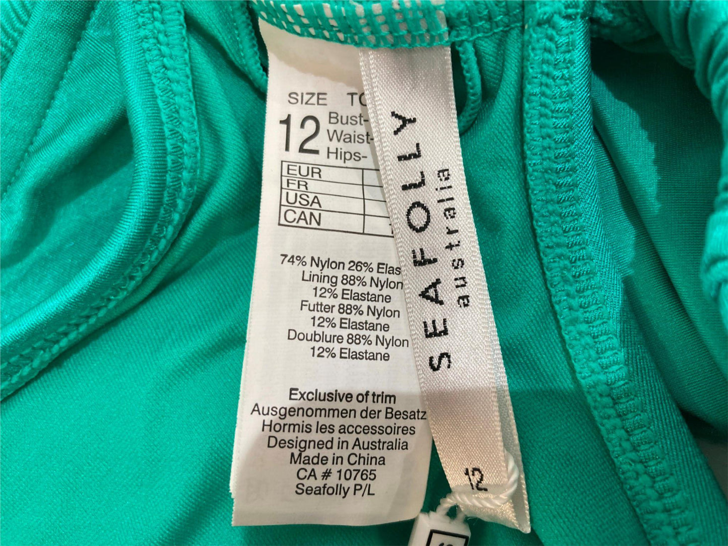 Seafolly Shine On Cold Shoulder Bandeau Bikini Ladies Green Size 12 NEW