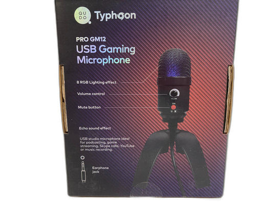 Typhoon Pro Gm12 Usb Powered Gaming Microphone Rgb Effects Black NEW