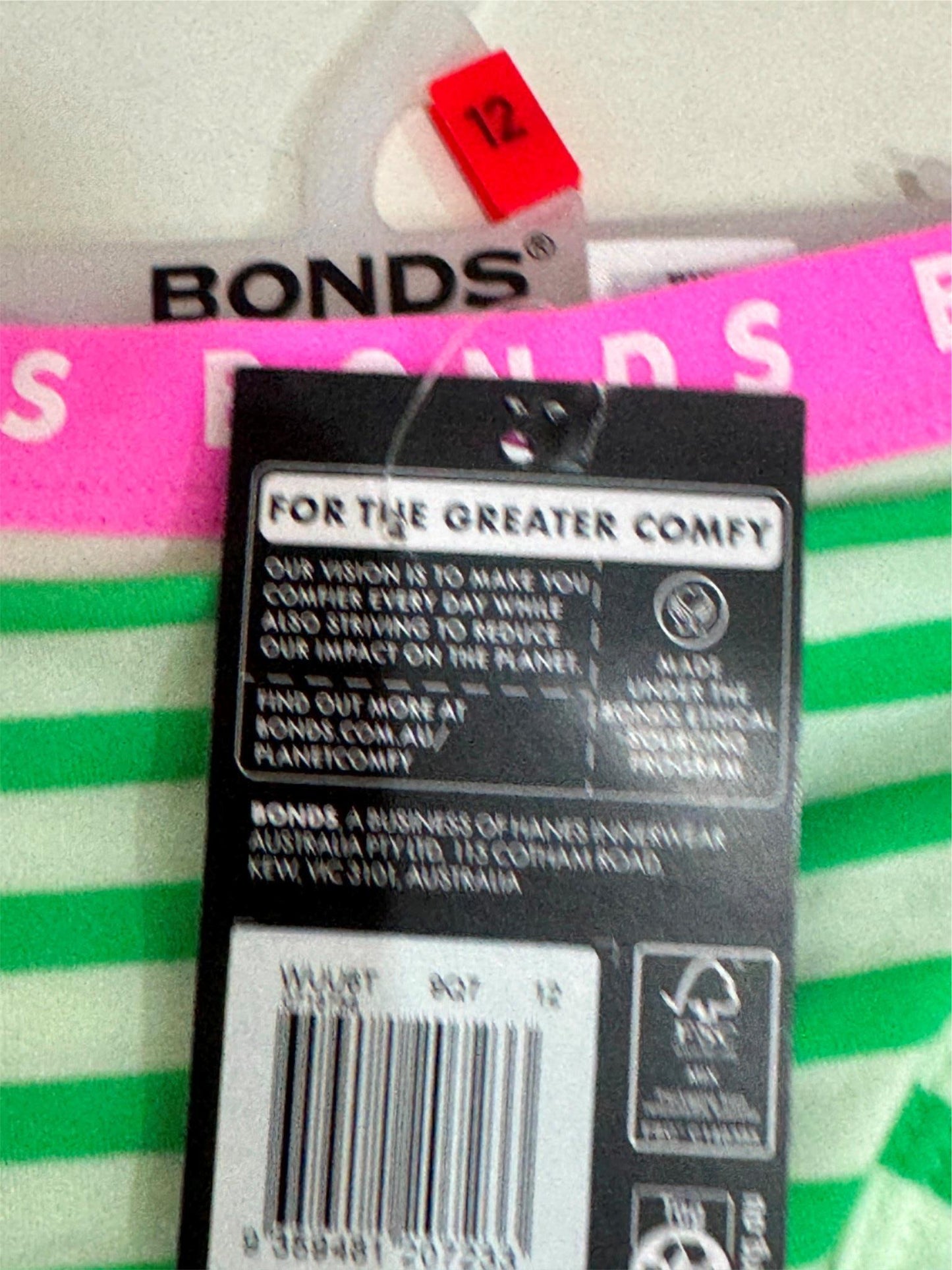 Bulk Lot 5 Pairs Bonds Underwear -Multicoloured Ladies Adult Size 12 NEW