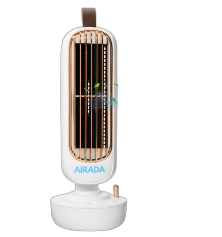 Airada Usb Rechargable Mini Portable Air Cooler Fan & Humidifier White Rp$89 NEW