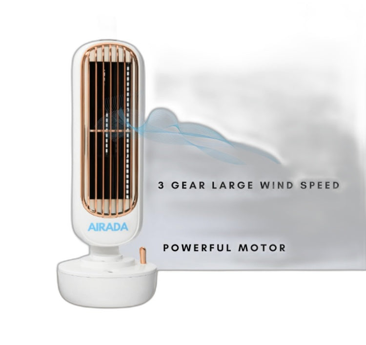 Airada Usb Rechargable Mini Portable Air Cooler Fan & Humidifier White Rp$89 NEW