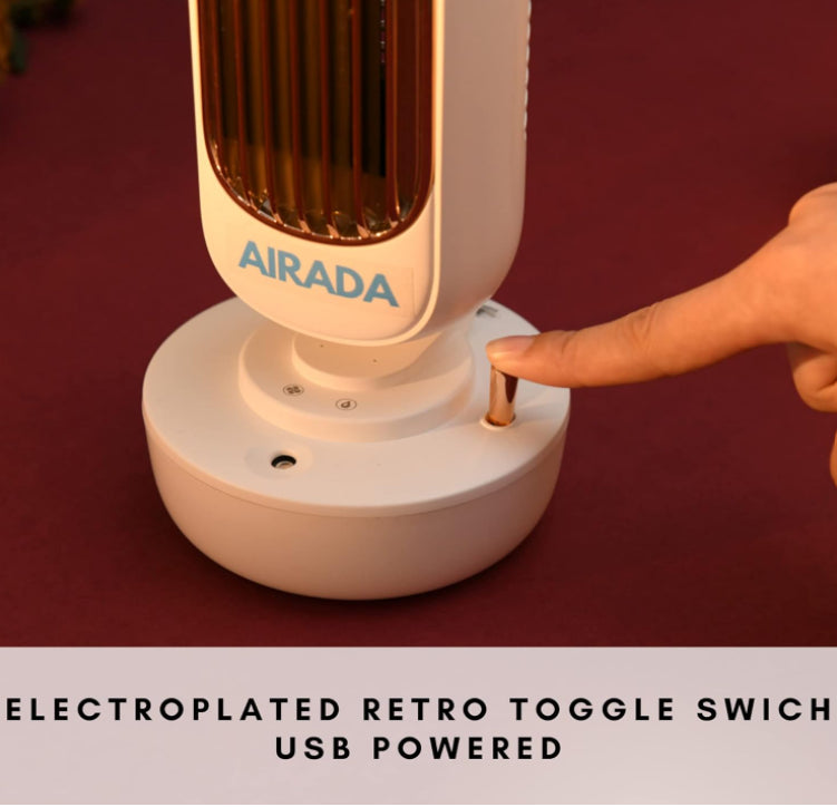 Airada Usb Rechargable Mini Portable Air Cooler Fan & Humidifier White Rp$89 NEW