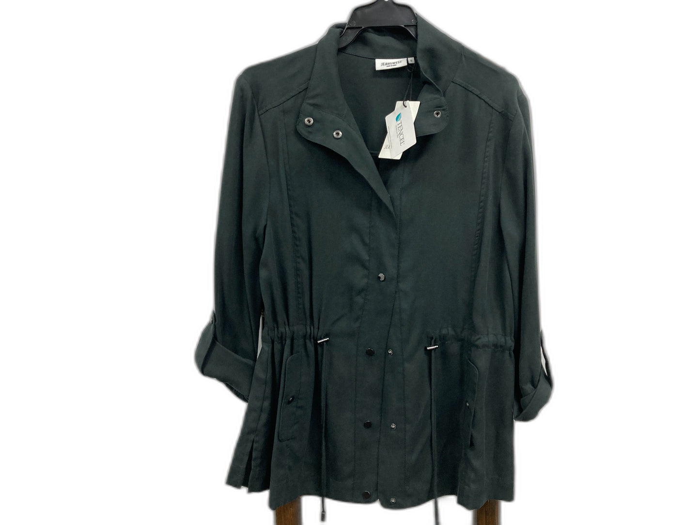 Jeanswest Georgia Tencel Jacket Button Up Midnight Green Ladies Sz 8 NEW