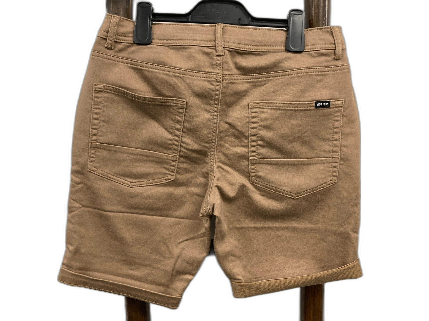 Jay Jays Flex-It Chino Shorts Side Pockets Zip Up Brown Mens Sz 30 NEW