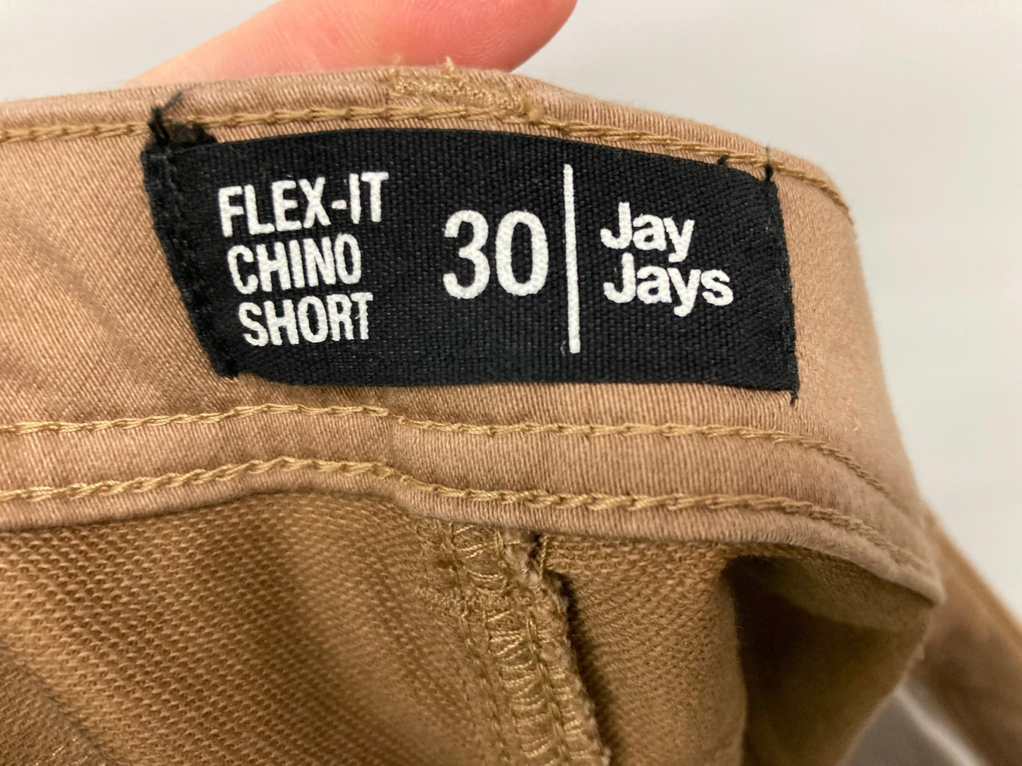 Jay Jays Flex-It Chino Shorts Side Pockets Zip Up Brown Mens Sz 30 NEW