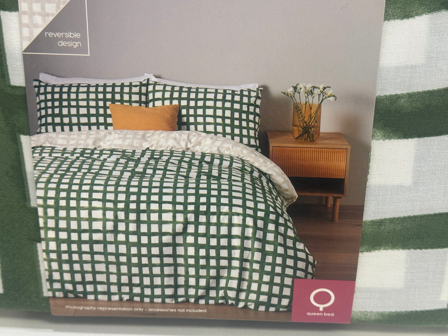 Target Carter Painted Grid Quilt Cover Set Inc 2 Pillowcases Queen NEW