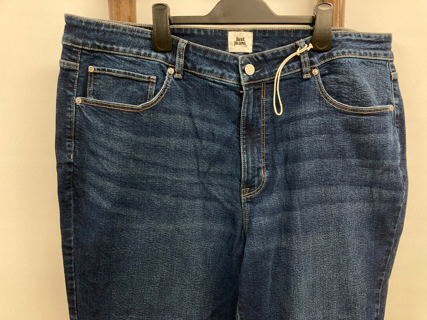 Just Jeans High Rise Full Length Denim Jeans Blue Ladies Sz 22 Rp$110 NEW