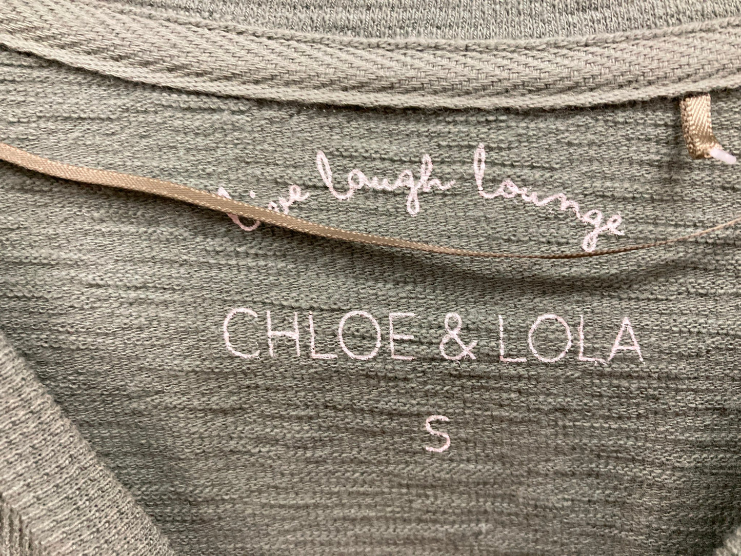 Chloe & Lola Loungewear L/Sleeve Top Cotton Blend Green Ladies Sz S NEW