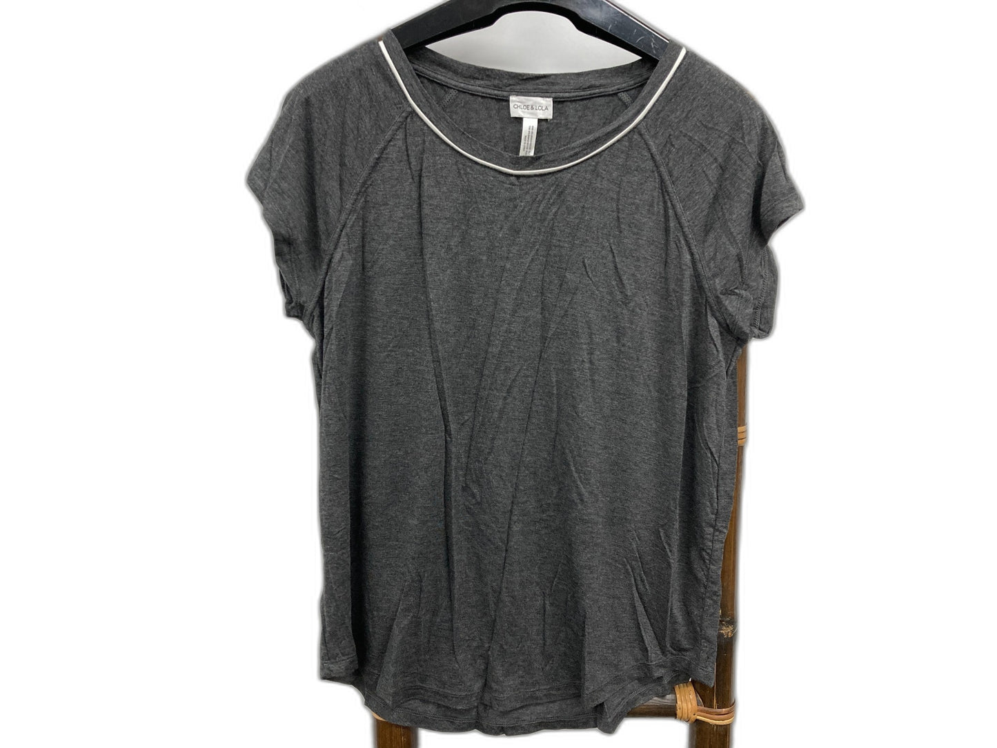 Chloe & Lola Lounge Wear S/Sleeve T-Shirt Dark Grey Ladies Sz S NEW