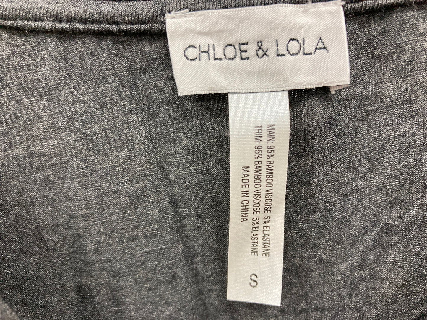 Chloe & Lola Lounge Wear S/Sleeve T-Shirt Dark Grey Ladies Sz S NEW