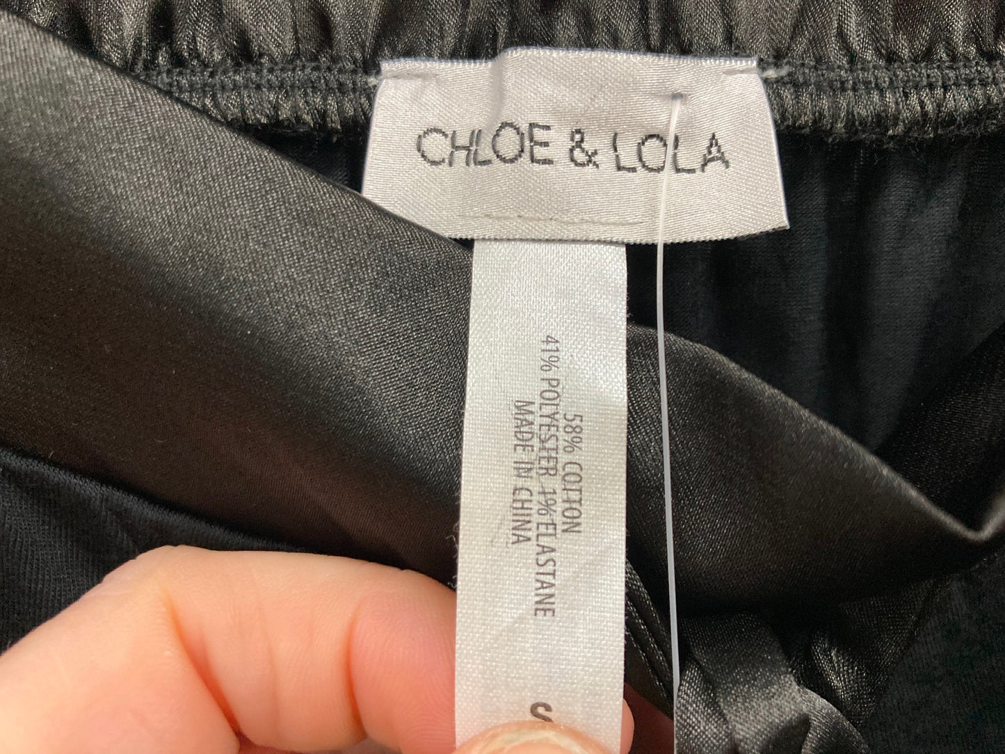 Chloe & Lola Pajama Sleep Shorts Elastic Waist Black Ladies Sz S NEW