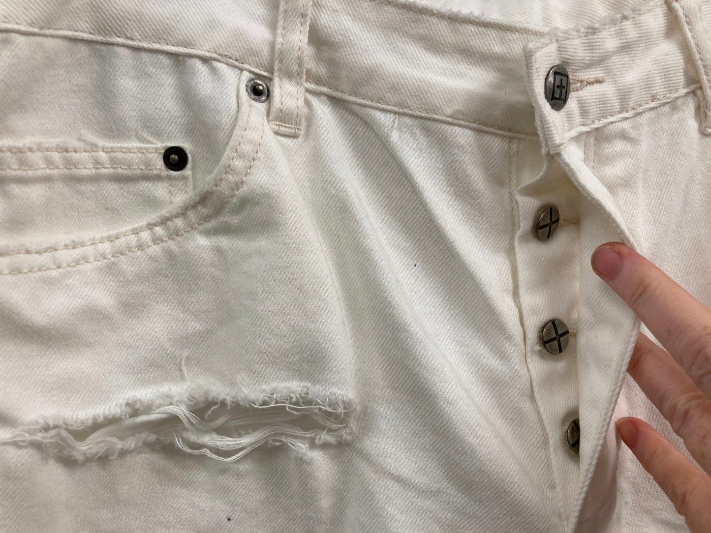 Ksubi Chopper Shorts Relaxed Rise, Slim Leg, Cut Off White Mens Sz 36 Rp$160 NEW