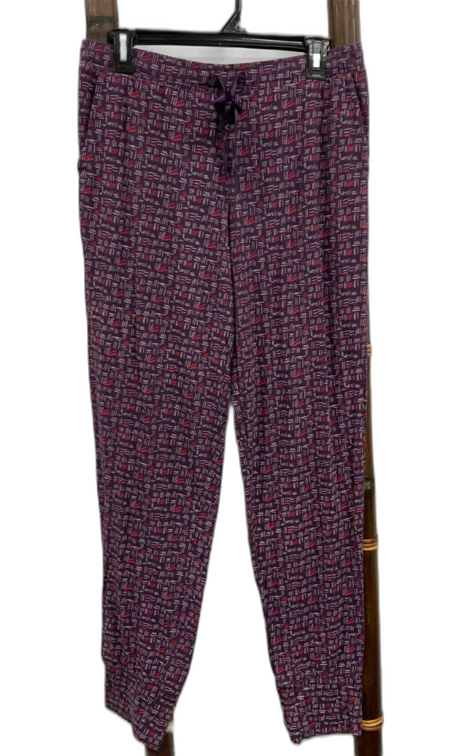 Schiesser Mix & Relax Pajama Pants Elastic Waist Purple Ladies Sz L NEW