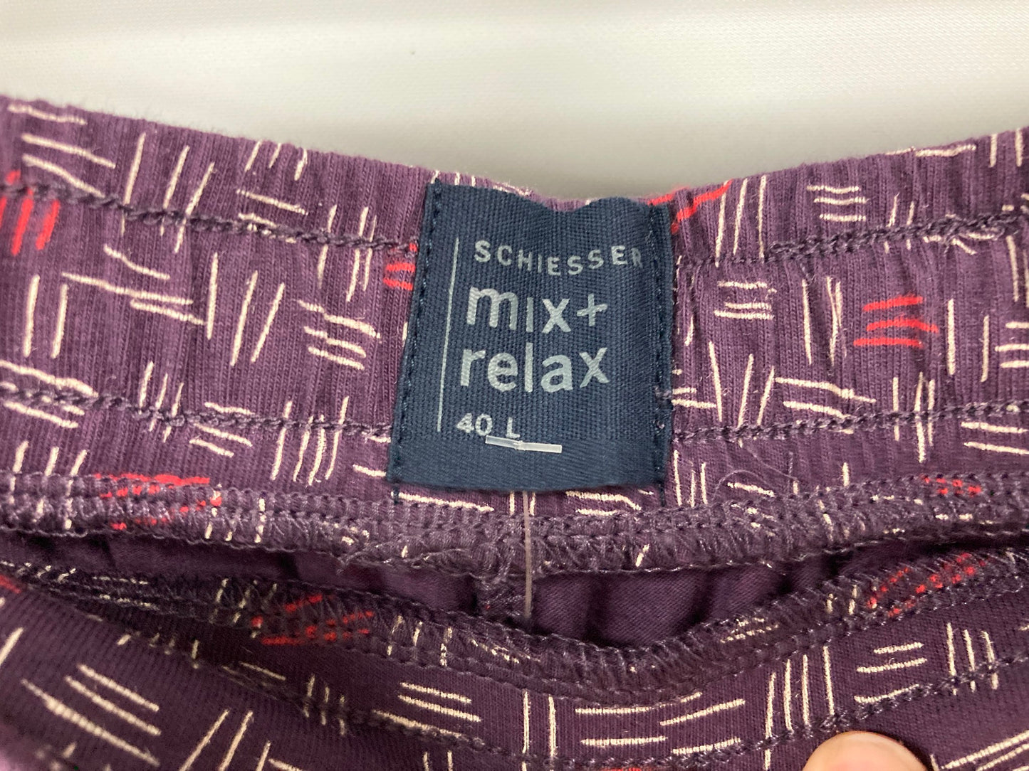 Schiesser Mix & Relax Pajama Pants Elastic Waist Purple Ladies Sz L NEW