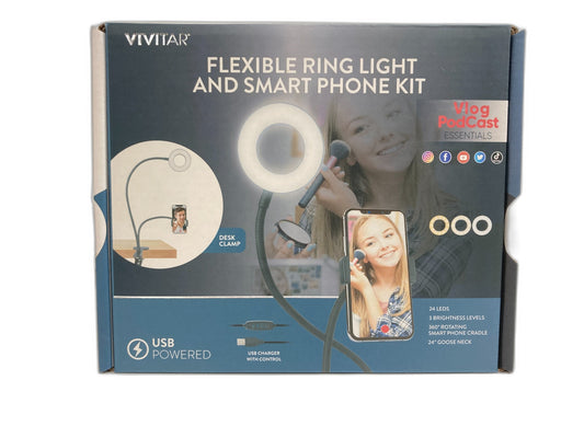 Vivitar Flexible Ring Light & Smart Phone Kit Usb Powered *Sealed NEW