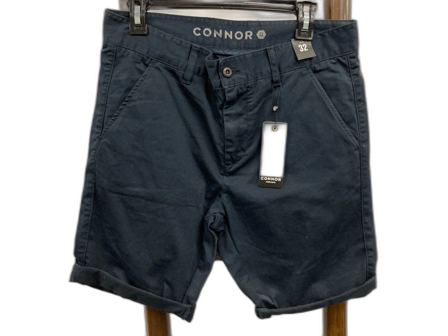 Connor Darwin Chino Stretch W/ Side Pockets Shorts Navy Mens Sz 32 NEW