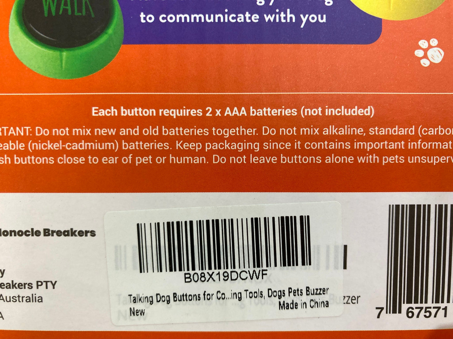 Vocal Pups 4 X Dog Buttons Communication Starter Pack 2 Female Voice NEW