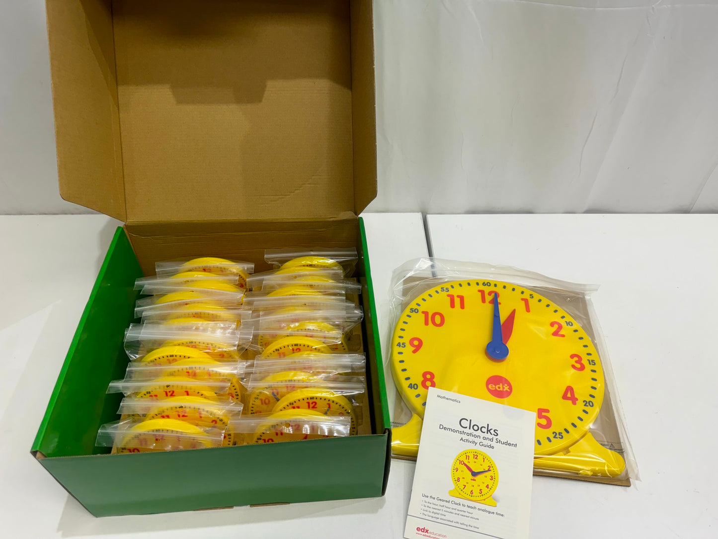 Edx Education Teach Me Time 25Pce Clock Classroom Set -Yellow NEW