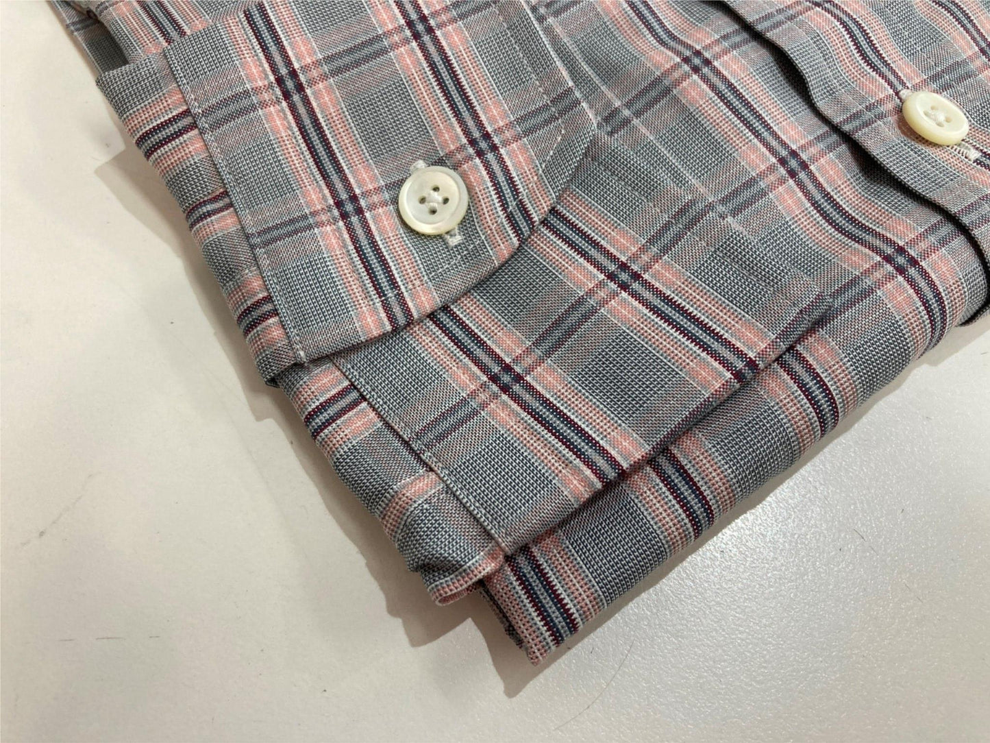 Thomas Pink Weekend Smart Tailored Shirt Pink Grey Check Men Sz S NEW