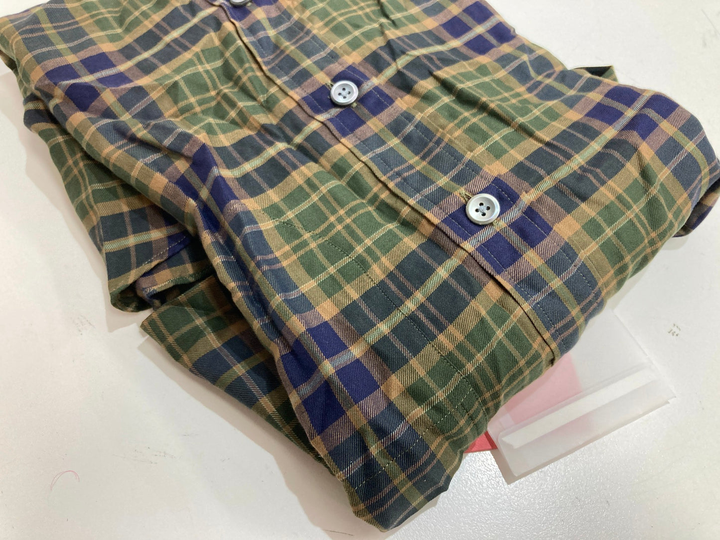 Thomas Pink Weekend 100% Cotton Shirt Navy Green Checks Men Sz S NEW