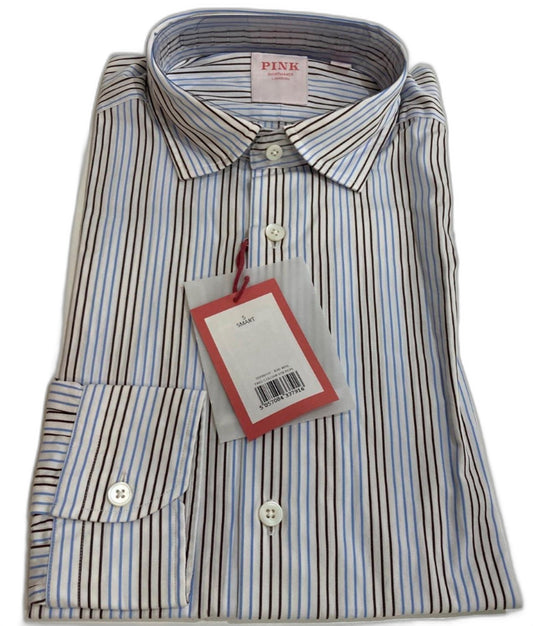 Thomas Pink Weekend 100% Cotton Shirt Blue & Black Lined Men Sz S NEW