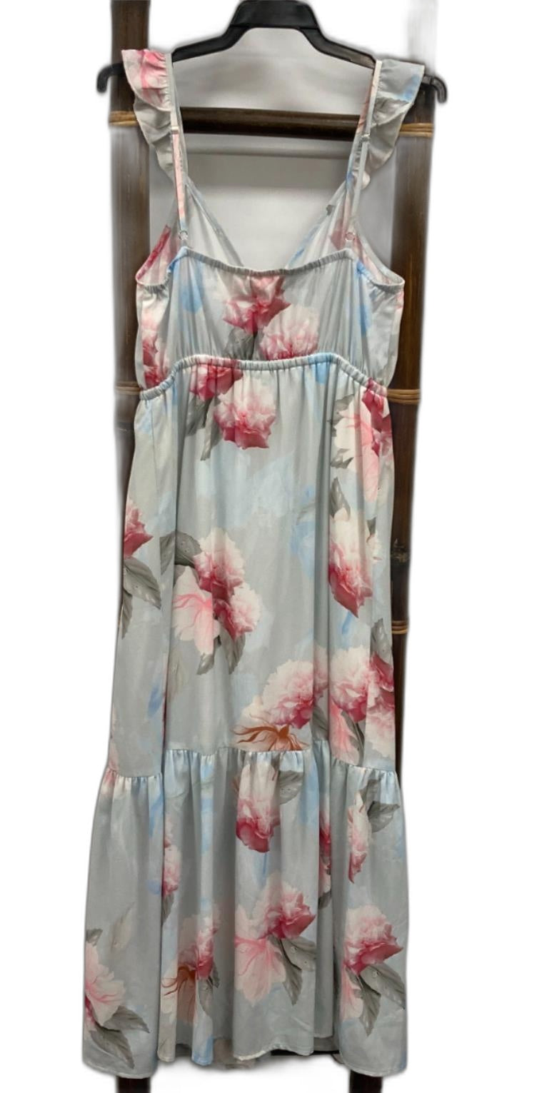 Alive Girl Kimberly Midi Lined Dress Floral Blue Ladies Sz 10*Tag NEW